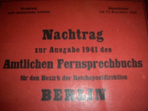 Nachtrag zum fernsprechbuch - zum,