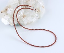 Hessonit Granat Kette Edelsteinkette fein geschliffen kugel Collier Schmuck 44cm