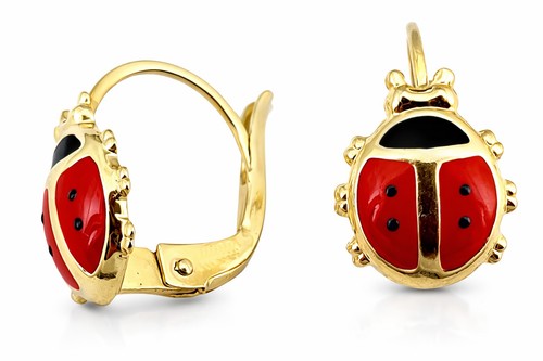 Ohrringe marienkäfer gold - ohrringe, 585