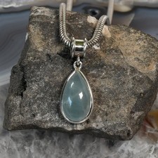 Aquamarin Anhänger, 925er Silber, Edelsteinanhänger (15695)