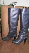Orig. Sergio Rossi Stiefel 39,5 blau/silber