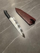 Handgeschmiedetes Kochmesser mit Lederscheide – Edles Design & Präzise Schärfe