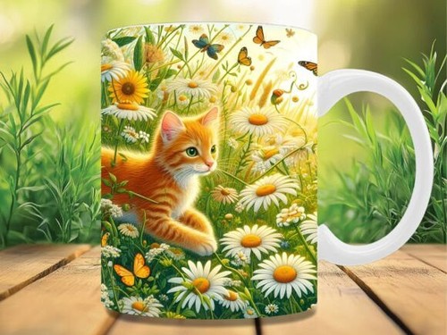 Keramiktasse rotes kätzchen - keramiktasse,