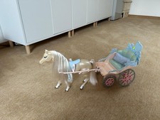 Barbie Prinzessin Rapunzel Kutsche Wagen 2002 mit Pferd Set