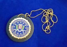 ehemalige FBI Seal US Polizeimarke mit Lederhalter & Kette #AUK
