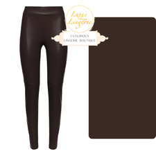 ESTELLA LEGGINGS by Wolford soft cacao braun Lederimitat Hose Glanz Elegant soft