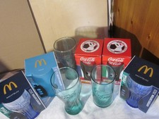 mc donalds  coca cola  8 gläser 2023 OVP,aqua,  2016, 2018, wm 7 ,2 hutchinson