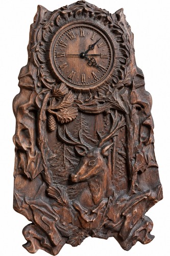 Jagd wanduhr aus holz - wanduhr,