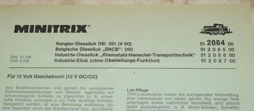 Minitrix 2064 2065 2066