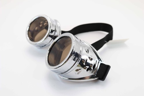 Silberne steampunk brille - silberne,