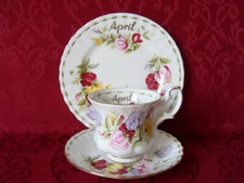 ROYAL ALBERT FLOWER OF THE MONTH SERIES SWEET PEA APRIL 3tlg. Sammeltasse ENGLAN