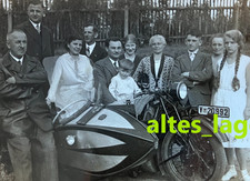 original Foto Motorrad Wanderer K500 Primus Seitenwagen Zwickau Wimpel [3990-2]