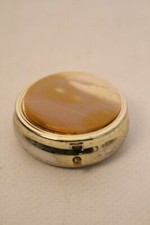 Pillendose Pilmate Metall Gold farbend Silber 3 Fächer Tablettendose 