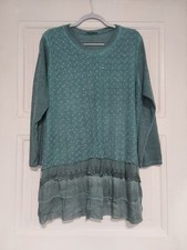 Pullover Damen- Mit Häkle,Pallietten In Lagenlook mit Spitze Größe 52 Neu