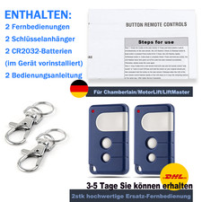 2 Stk Handsender für Chamberlain LiftMaster MotorLift 84335EML,94333EML,433MHz