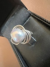 Weißgold Ring mit Eine Große