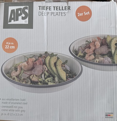 Aps emaille teller teilig - aps, teller,