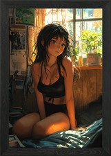 Anime Mädchen am Fenster