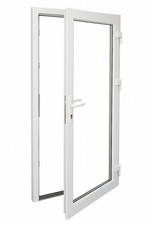 Kunststoff Eingangstür Nebentür Glastür Ladentür Tür Klarglas innenöffnend weiß