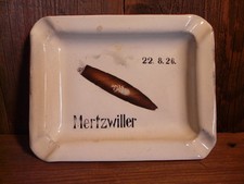 Aschenbecher Zigarre Motiv alt antik Brocante emaille Mertzwiller Elsaß 22.08.26