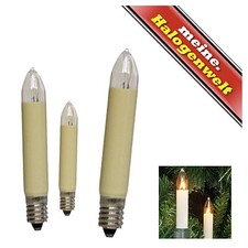 1-2-3-5-7-10 x Schaftkerzen E10 3W 8V 12V 14V 16V 23V 34V Elfenbein Ersatzkerzen