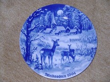 Lichte Porzellan Kobalt Weihnachtsteller 1994