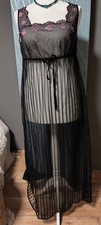 Vintage Nachthemd  schwarz - transparent - Gr. 40