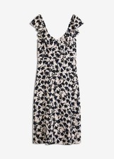 Midikleid Gr. 48 Weiß Schwarz