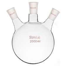 3-Hals Rundkolben, Borosilikatglas Dreihalskolben Rundkolben RBF mit 24/40 St...