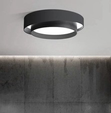 2 X Runde LED Deckenlampen - Nagelneu in schwarz Stilvoll Und Hell 40cm