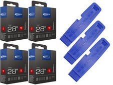 4x Fahrradschlauch Schwalbe SV15 28 Zoll Sclaverand 40mm f. Rennrad +Reifenheber