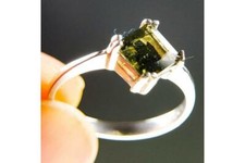 Moldavit Ring mit Zertifikat