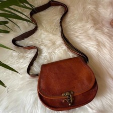 Top genarbtes Vintage Leder Tasche Damen Umhängetasche Saddle Messenger Umhän...