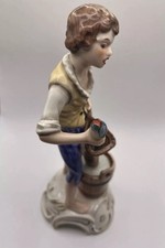 Goebel 1971 Fischer Porzellan Figur top Angler Junge Fisch