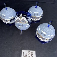 4 Kerzenhalter für Adventskranz Aus Glas Handbemalt Kerzenleuchter Weihnachten