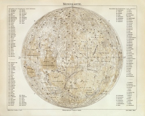 Mondkarte historische karte - historische,