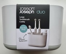 UWT Joseph Joseph Zahnbürstenhalter Caddy Badezimmer ordentlich Duo weiß grau