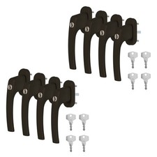 8 x Alu Fenstergriff in Braun