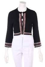 maje Strickjacke Cardigan Zickzack Muster Ethno Style 2 = D 36 schwarz