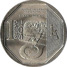 Peru 1 Nuevo Sol 2014 "Sacred city of Caral"