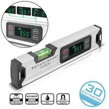 STAHLWERK Digitale Wasserwaage 300 mm Aluminium Richtwaage Magnet Winkelmesser