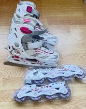 2 in 1 Schlittschuhe und Inliner für Mädchen + Damen verstellbar Gr. 37-40