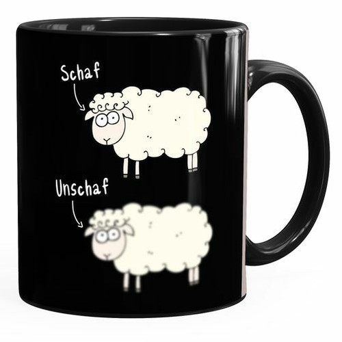 Kaffee tasse mit - spruch, schaf