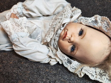 Sammlerpuppe Porzellanpuppe 45 cm Theo R. Menzenbach 1988 Vintage Puppe Doll