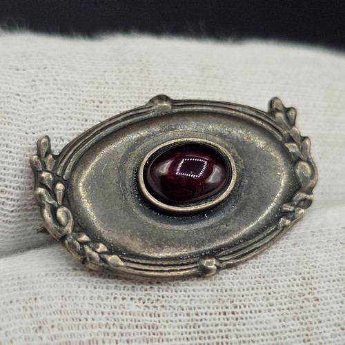 Art deco stil silber brosche - art,