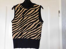 Damenbekleidung Gr.L Rolli ärmellos schwarz-braun gebraucht Strick