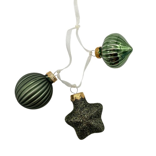 Christbaumschmuck grün 3set - christbaumschmuck,