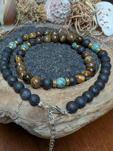 Herren halskette perlen - halskette,