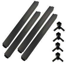 Tischbein eckig Schwarz matt