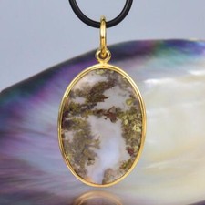 Anhänger Moosachat Cabochon &